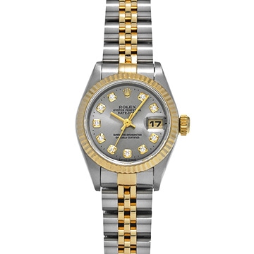 ロレックス デイトジャスト 69173G グレー/ダイヤモンド レディース 時計 【中古】【wristwatch】