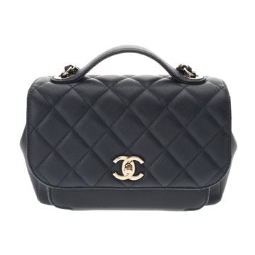 シャネル マトラッセ ビジネスアフィニティ ネイビー A93607 キャビアスキン レディース バッグ 【中古】【bag】