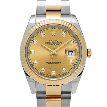 ロレックス デイトジャスト 41 126333G シャンパン/ダイヤモンド メンズ 時計 【中古】【wristwatch】