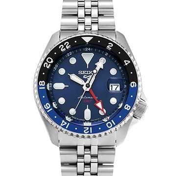 セイコー 5スポーツ SKX スポーツスタイル メカニカル GMT SBSC003 ブルー メンズ 時計 【中古】【wristwatch】