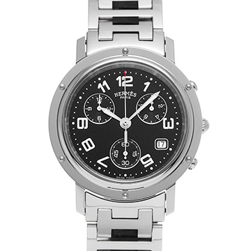 エルメス クリッパー クロノグラフ CL1.910 ブラック メンズ 時計 【中古】【wristwatch】