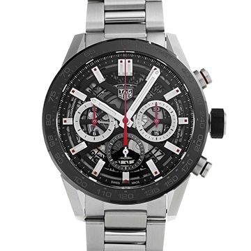 タグ ホイヤー カレラ キャリバーホイヤー02 クロノグラフ CBG2010.BA0662 ブラック メンズ 時計 【中古】【wristwatch】