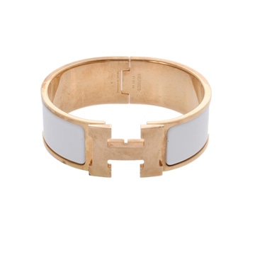 エルメス クリック クラック GM バングル ホワイト GP/エナメル レディース ジュエリー 【中古】【jewelry】