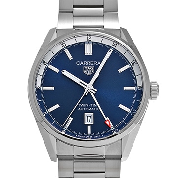 タグ ホイヤー カレラ キャリバー7 ツインタイム デイト WBN201A.BA0640 ブルー メンズ 時計 【中古】【wristwatch】