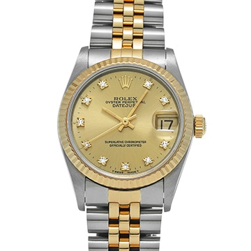 ロレックス デイトジャスト 68273G シャンパン/ダイヤモンド ユニセックス 時計 【中古】【wristwatch】