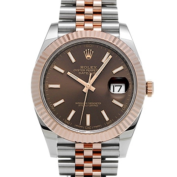 ロレックス デイトジャスト 41 126331 チョコレートブラウン メンズ 時計 【中古】【wristwatch】