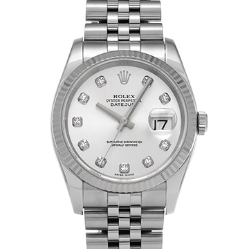 ロレックス デイトジャスト 116234G シルバー/ダイヤモンド メンズ 時計 【中古】【wristwatch】