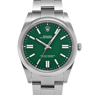 ロレックス オイスターパーペチュアル 41 124300 グリーン メンズ 時計 【中古】【wristwatch】