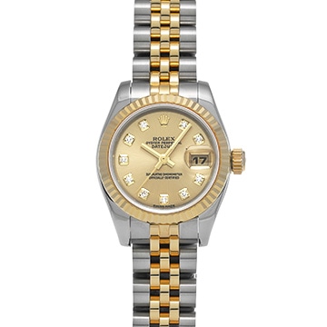ロレックス デイトジャスト 179173G シャンパン/ダイヤモンド レディース 時計 【中古】【wristwatch】
