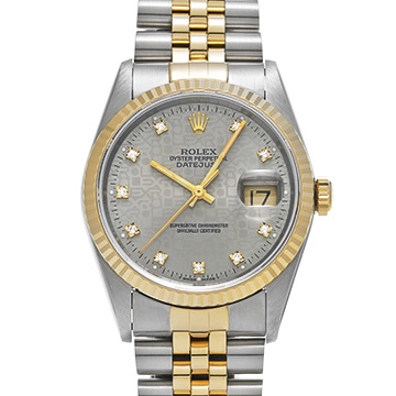 ロレックス デイトジャスト 16233G シルバーコンピュータ/ダイヤモンド メンズ 時計 【中古】【wristwatch】