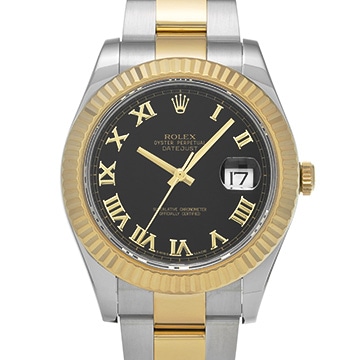 ロレックス デイトジャストII 116333 ブラック メンズ 時計 【中古】【wristwatch】