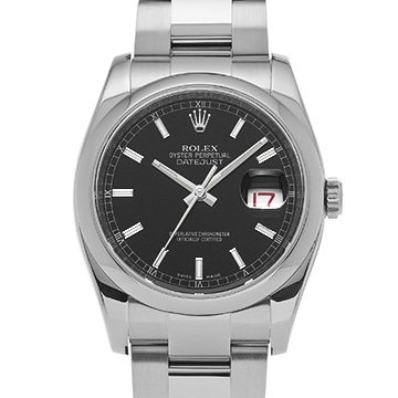 ロレックス デイトジャスト 116200 ブラック メンズ 時計 【中古】【wristwatch】