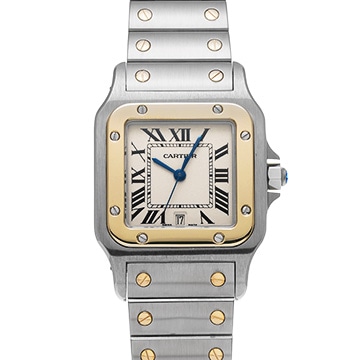 カルティエ サントス ガルベ LM W20011C4 アイボリー メンズ 時計 【中古】【wristwatch】