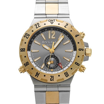 ブルガリ ディアゴノ プロフェッショナル GMT GMT40SG グレー メンズ 時計 【中古】【wristwatch】