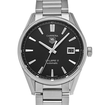 タグ ホイヤー カレラ キャリバー5 WAR211A.BA0782 ブラック メンズ 時計 【中古】【wristwatch】
