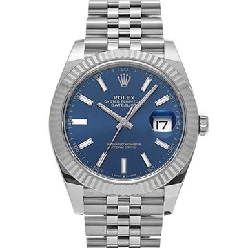 ロレックス デイトジャスト 41 126334 ブライトブルー メンズ 時計 【中古】【wristwatch】