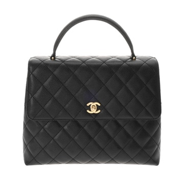 シャネル マトラッセ ハンドバッグ ブラック A12397 キャビアスキン レディース バッグ 【中古】【bag】