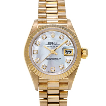 ロレックス デイトジャスト 79178NG ホワイトシェル/ダイヤモンド レディース 時計 【中古】【wristwatch】