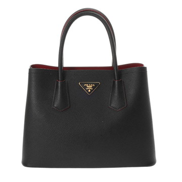 プラダ ドゥーブレ スモールバッグ 2WAY ブラック 1BG887 サフィアーノレザー レディース バッグ 【中古】【bag】