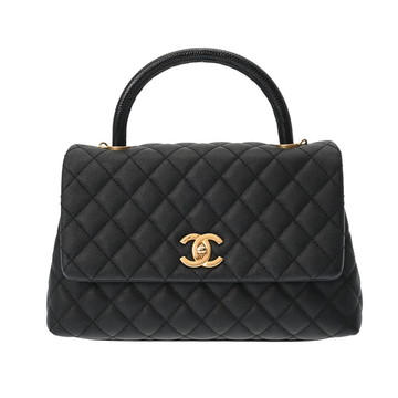 シャネル マトラッセ ココハンドルS ブラック A92991 キャビアスキン レディース バッグ 【中古】【bag】