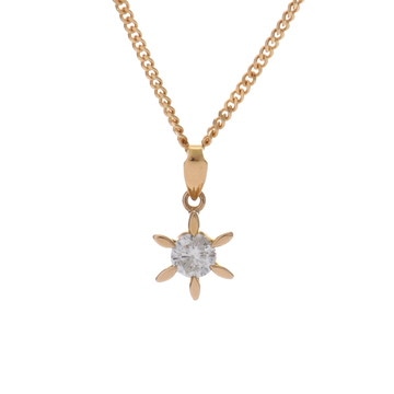 ノーブランド ダイヤネックレス ゴールド K18イエローゴールド YG レディース ジュエリー 【中古】【jewelry】