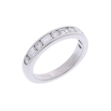ティファニー チャネルセット ハーフエタニティ リング シルバー Pt950プラチナ レディース ジュエリー 【中古】【jewelry】