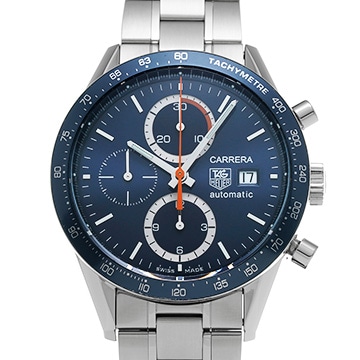 タグ ホイヤー カレラ キャリバー16 クロノグラフ CV2015.BA0786 ブルー メンズ 時計 【中古】【wristwatch】