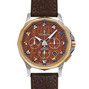 コルム アドミラル レジェンド 42 クロノグラフ 984.101.24/0F62 AW12 ブラウン メンズ 時計 【中古】【wristwatch】