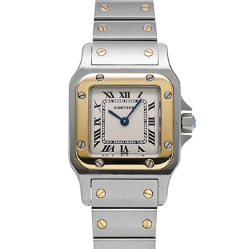 カルティエ サントス ガルベ SM W20012C4 アイボリー レディース 時計 【中古】【wristwatch】