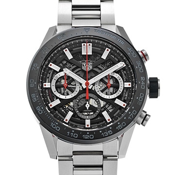 タグ ホイヤー カレラ キャリバーホイヤー02 クロノグラフ CBG2A10.BA0654 ブラック メンズ 時計 【中古】【wristwatch】