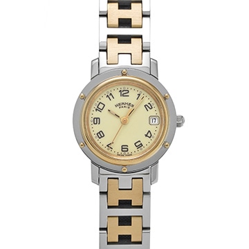 エルメス クリッパー CL4.220 アイボリー レディース 時計 【中古】【wristwatch】