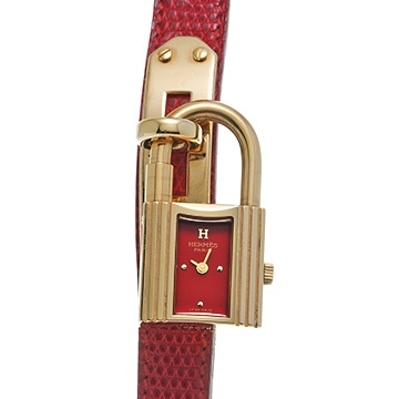 エルメス ケリーウォッチ KE1.201 レッド レディース 時計 【中古】【wristwatch】