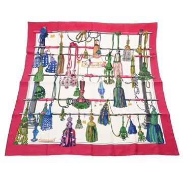 エルメス カレ90 PASSE MENTERIE マルチカラー シルク100％ レディース 【中古】【other】