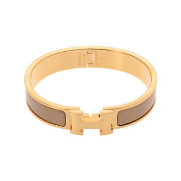 エルメス クリックアッシュ ベージュ/ゴールド金具 エナメル ユニセックス ジュエリー 【中古】【jewelry】