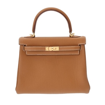 エルメス ケリー 25 内縫い 2WAY   ゴールド トゴ レディース バッグ 【未使用】【bag】