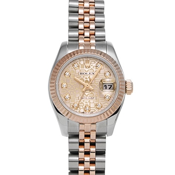 ロレックス デイトジャスト 179171G ピンクコンピュータ/ダイヤモンド レディース 時計 【中古】【wristwatch】