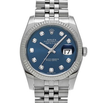 ロレックス デイトジャスト 36 116234G ブルー/ダイヤモンド メンズ 時計 【中古】【wristwatch】