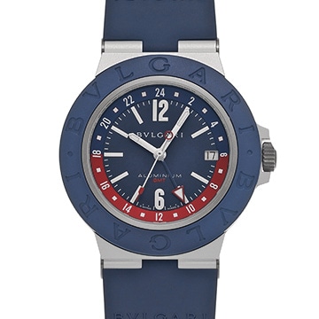 ブルガリ アルミニウム GMT 103554 ブルー メンズ 時計 【中古】【wristwatch】
