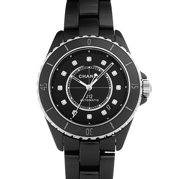 シャネル J12 キャリバー12.1 38MM H5702 ブラックラッカー/ダイヤモンド メンズ 時計 【中古】【wristwatch】