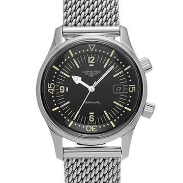 ロンジン レジェンドダイバーデイト L3.774.4.50.6 ブラック メンズ 時計 【中古】【wristwatch】