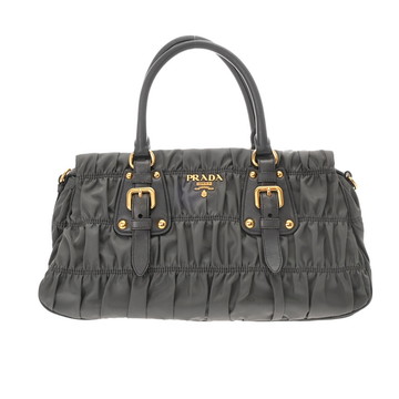 プラダ ギャザー 2WAY グレー BN1407 ナイロン レディース バッグ 【中古】【bag】