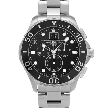 タグ ホイヤー アクアレーサー クォーツ クロノグラフ ワンピース CAN1012.BA0821 ブラック メンズ 時計 【中古】【wristwatch】