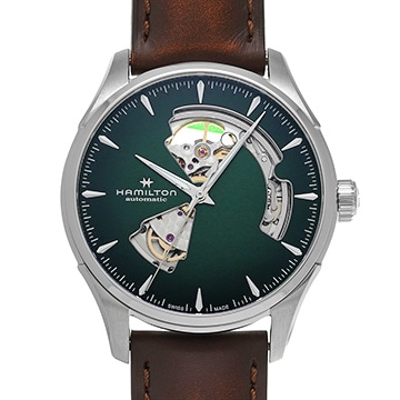 ハミルトン ジャズマスター オープンハート H32675560 グリーン メンズ 時計 【中古】【wristwatch】