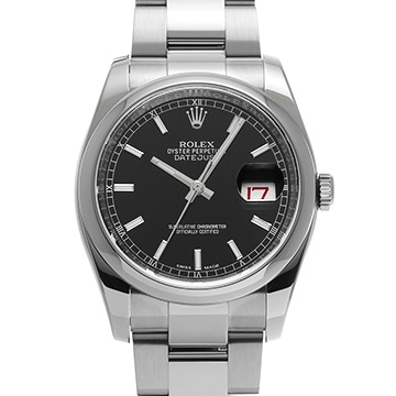 ロレックス デイトジャスト 116200 ブラック メンズ 時計 【中古】【wristwatch】