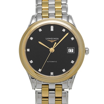 ロンジン フラッグシップ L4.774.3.57.7 ブラック/ダイヤモンド メンズ 時計 【中古】【wristwatch】