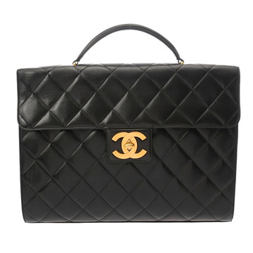 シャネル マトラッセ ブリーフケース ブラック ラムスキン ユニセックス バッグ 【中古】【bag】