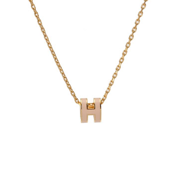 エルメス ポップアッシュ ミニ ピンク/シルバー金具 エナメル レディース ジュエリー 【中古】【jewelry】