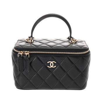 シャネル マトラッセ ヴァニティケース ブラック AP2199 ラムスキン レディース バッグ 【中古】【bag】