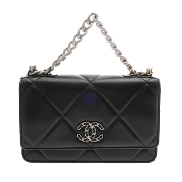 シャネル チェーンウォレット CHANEL19 ブラック AP3267 シャイニーラムスキン レディース バッグ 【中古】【bag】