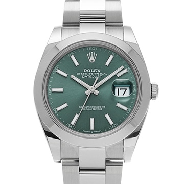 ロレックス デイトジャスト 41 126300 ミントグリーン メンズ 時計 【中古】【wristwatch】